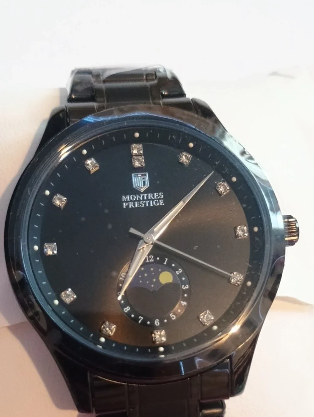 Montres Prestige Men's Black Dress Watch